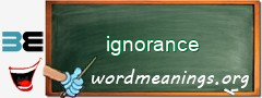 WordMeaning blackboard for ignorance